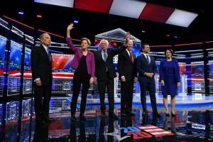 Democrats bare fangs at Bloomberg in fiery debate.jpg Democrats bare fangs at Bloomberg in fiery debate.jpg