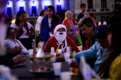 In Argentina, a Christmas solidarity dinner for the homeless fed around three thousand people