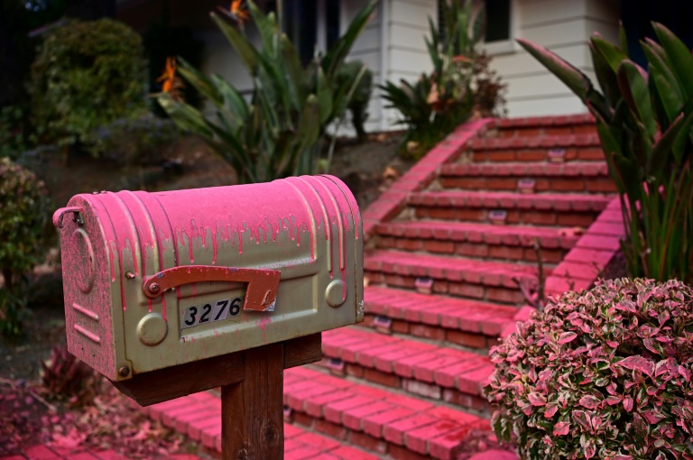 What is the pink stuff coating fire-ravaged Los Angeles?