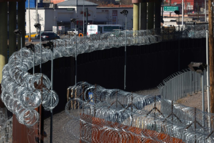 The border between the United States and Mexico, as seen in El Paso, Texas