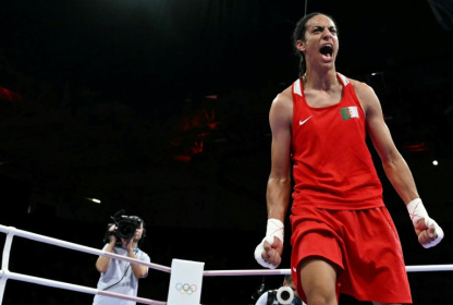 Boxer Imane Khelif at the 2024 Olympics