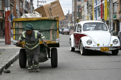 Mary Luz Torres, 50, spends two hours travelling by bus from her home in the working-class south of Bogota to the wealthier north, where she plies her trade