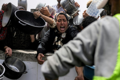 The UN's humanitarian office said on Friday Israel's blockage of aid to Gaza was 'politically motivated starvation' The UN's humanitarian office said on Friday Israel's blockage of aid to Gaza was 'politically motivated starvation'