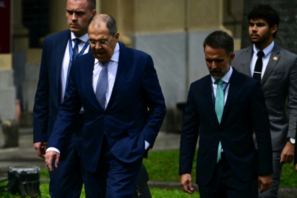 Russia's Foreign Minister Sergei Lavrov attended a meeting of ministers from the BRICS grouping in Rio de Janeiro - Pablo PORCIUNCULA Russia's Foreign Minister Sergei Lavrov attended a meeting of ministers from the BRICS grouping in Rio de Janeiro - Pablo PORCIUNCULA