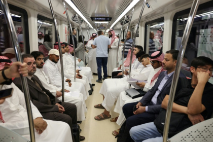 Since Riyadh's gleaming new metro opened in December, Saudi nationals have been mixing with the large expat population, from white-collar workers to labourers - Fayez Nureldine (AFP) Since Riyadh's gleaming new metro opened in December, Saudi nationals have been mixing with the large expat population, from white-collar workers to labourers - Fayez Nureldine (AFP)