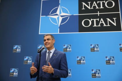 Prime Minister Pedro Sanchez says Spain will be exempted from the defence spending pledge - SAMUEL CORUM (AFP)