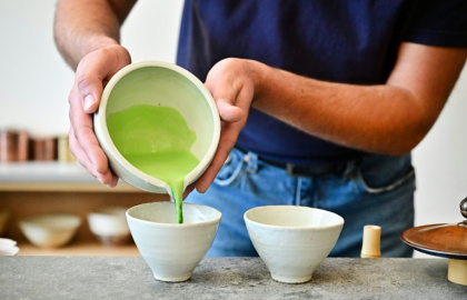 Bright green matcha tea has become a 'cultural touchpoint', one tea shop owner told AFP - Frederic J. BROWN (AFP)