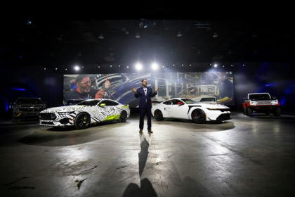 Ford Motor Company President and CEO Jim Farley stands between the Ford Mustang RTR (L) and the Ford Mustang GTD at the 2025 Detroit Auto Show - BILL PUGLIANO (AFP) Ford Motor Company President and CEO Jim Farley stands between the Ford Mustang RTR (L) and the Ford Mustang GTD at the 2025 Detroit Auto Show - BILL PUGLIANO (AFP)