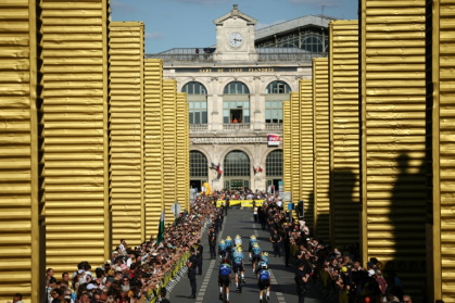 Lille hosts the Grand Depart of the 112th Tour de France, with a cargo container art installation on the main drag - Anne-Christine POUJOULAT (AFP) Lille hosts the Grand Depart of the 112th Tour de France, with a cargo container art installation on the main drag - Anne-Christine POUJOULAT (AFP)