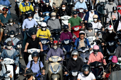 Riders worry about Vietnam's plan to bar motorbikes from central Hanoi as part of a green transition - Nhac NGUYEN (AFP)