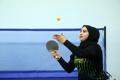 An Iraqi team of table tennis Paralympic hopefuls has been practising in a local community centre with broken tables and patchy electricity - Hayder INDHAR (AFP) An Iraqi team of table tennis Paralympic hopefuls has been practising in a local community centre with broken tables and patchy electricity - Hayder INDHAR (AFP)