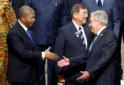 Angolan President Joao Lourenco (L) greets UN Secretary-General Antonio Guterres (R) during the 9th Tokyo International Conference on African Development in Japan - Franck ROBICHON (AFP) Angolan President Joao Lourenco (L) greets UN Secretary-General Antonio Guterres (R) during the 9th Tokyo International Conference on African Development in Japan - Franck ROBICHON (AFP)