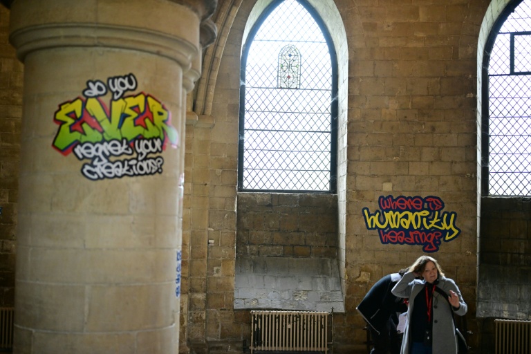 Canterbury Cathedral graffiti exhibition asks questions of God Canterbury Cathedral graffiti exhibition asks questions of God