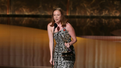 'Hacks' star and newly minted Emmy winner Hannah Einbinder unleashed an unscripted political barb at the ceremony - VALERIE MACON (AFP)