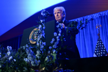 US President Donald Trump delivers remarks during the American Cornerstone Institute's Founder's Dinner in Mount Vernon, Virginia, on September 20, 2025 - Alex WROBLEWSKI (AFP) US President Donald Trump delivers remarks during the American Cornerstone Institute's Founder's Dinner in Mount Vernon, Virginia, on September 20, 2025 - Alex WROBLEWSKI (AFP)