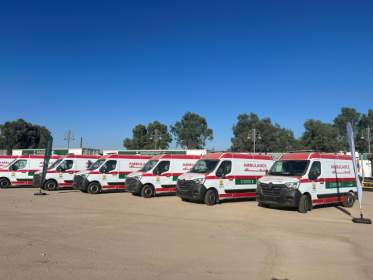 A fleet of Saudi-donated ambulances is delivered to Damascus earlier this month as part of the kingdom's drive for influence in post-Assad Syria. - Haitham EL-TABEI (AFP)