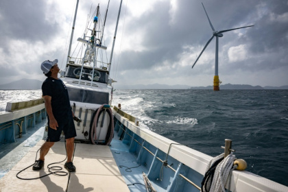 Floating turbines are particularly well suited to Japan as its deep coastal waters make fixing them to seabeds tricky - Philip FONG (AFP) Floating turbines are particularly well suited to Japan as its deep coastal waters make fixing them to seabeds tricky - Philip FONG (AFP)
