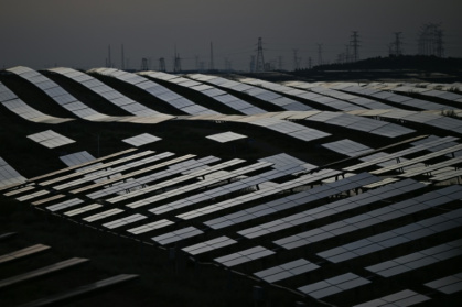 Solar panels at the Dalat Banner Photovoltaic Station in the Kubuqi desert near Ordos, in China's northern Inner Mongolia region - Pedro Pardo (AFP) Solar panels at the Dalat Banner Photovoltaic Station in the Kubuqi desert near Ordos, in China's northern Inner Mongolia region - Pedro Pardo (AFP)