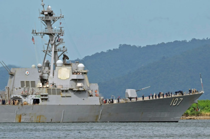 The USS Gravely arrived in Trinidad and Tobago on Sunday for joint exercises near the coast of Venezuela - MARTIN BERNETTI (AFP) The USS Gravely arrived in Trinidad and Tobago on Sunday for joint exercises near the coast of Venezuela - MARTIN BERNETTI (AFP)
