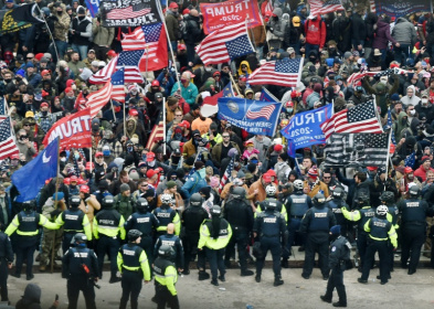 Trump supporters clashed with police and security forces as they stormed the US Capitol on January 6, 2021 - Olivier DOULIERY (AFP)