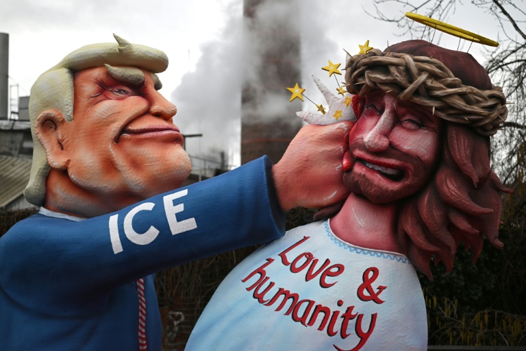 German carnival revellers take swipes at Putin, Trump, Epstein