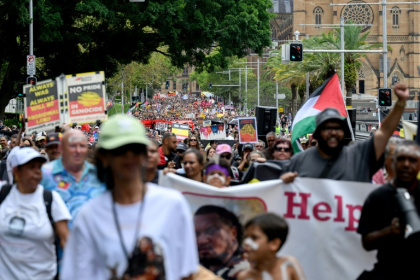Many protesters joined "Invasion Day" rallies in Sydney and other cities on Australia Day - Steven Markham (AFP)