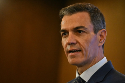 Spain's Prime Minister Pedro Sanchez speaks during a press conference in Beijing on April 14, 2026 - Pedro Pardo (AFP)