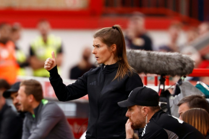 Union Berlin coach Marie-Louise Eta on her debut in the dugout. - Odd ANDERSEN (AFP)