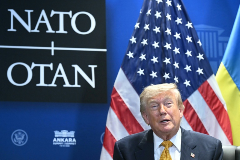 Trump tempers fury to end NATO summit on high note