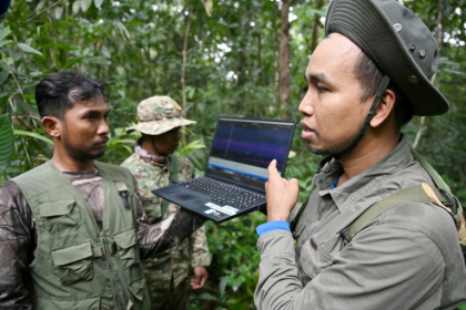 Hidden microphones, cameras and artificial intelligence to reveal the secrets of species living deep in Cambodia's Cardamom Mountains - TANG CHHIN Sothy (AFP)