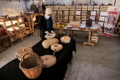 Palestinian curators working to restore ancient artefacts amid the ruins of war-devastated Gaza - Bashar Taleb (AFP)
