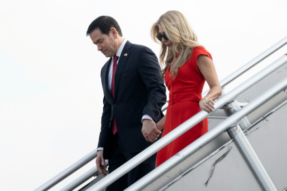 US Secretary of State Marco Rubio and his wife Jeanette Dousdebes Rubio arrive in Manila on July 21, 2026, ahead of the Association of Southeast Asian Nations (ASEAN) Foreign Ministers' Meeting - Brendan Smialowski (AFP)