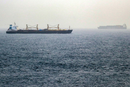 Vessels transiting the Bab el-Mandeb Strait off the coast of southern Yemen - Khaled ZIAD (AFP)