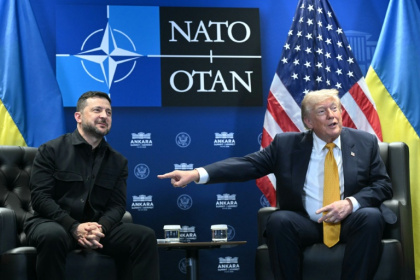Ukraine's President Volodymyr Zelensky last met US President Donald Trump on the sidelines of the NATO Summit in Turkey earlier this month - SAUL LOEB (AFP)